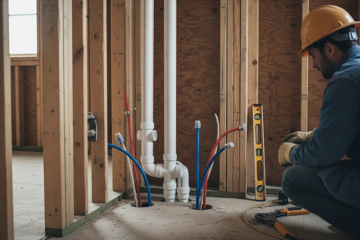 Drain and supply rough-in during Sump Pump Repair in Placida